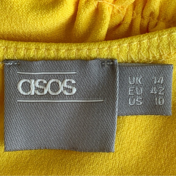 ASOS YELLOW RUFFLE SLEEVELESS DRESS. WOMEN’S SIZE 10 - Picture 6 of 8